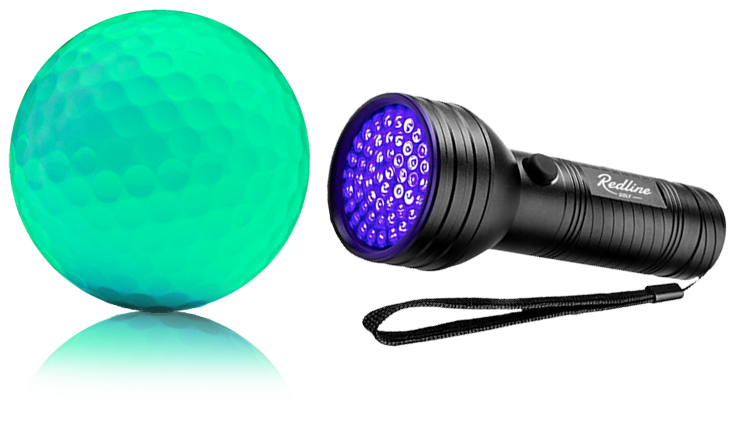 Rechargeable glow in the dark golf balls